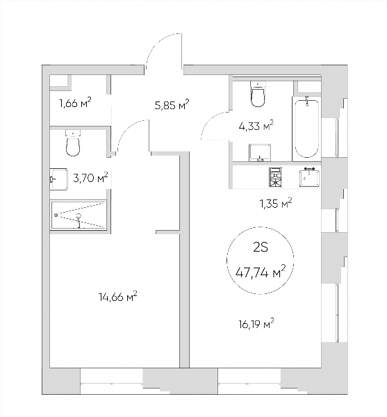 Nice loft Москва — планировка 2-комнатные апартаменты