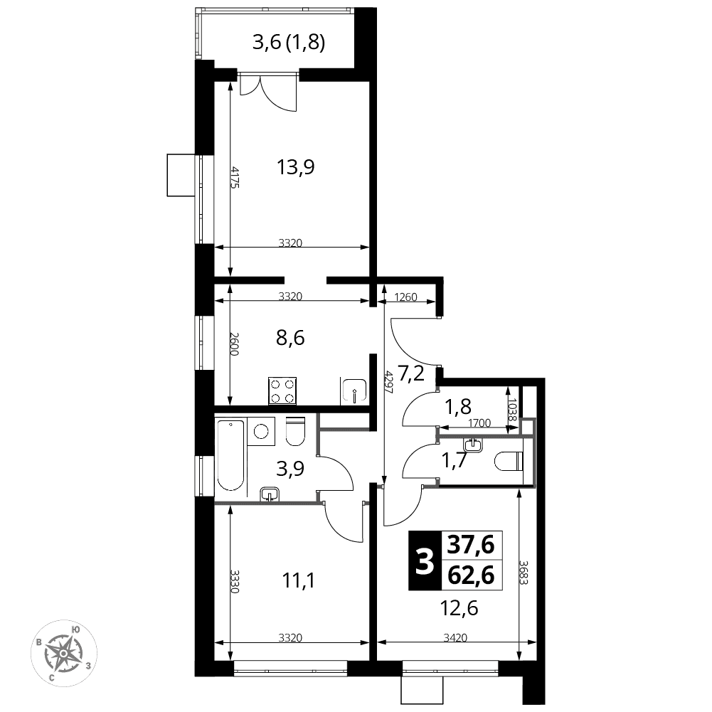 1-й Лермонтовский Люберцы — планировка 3