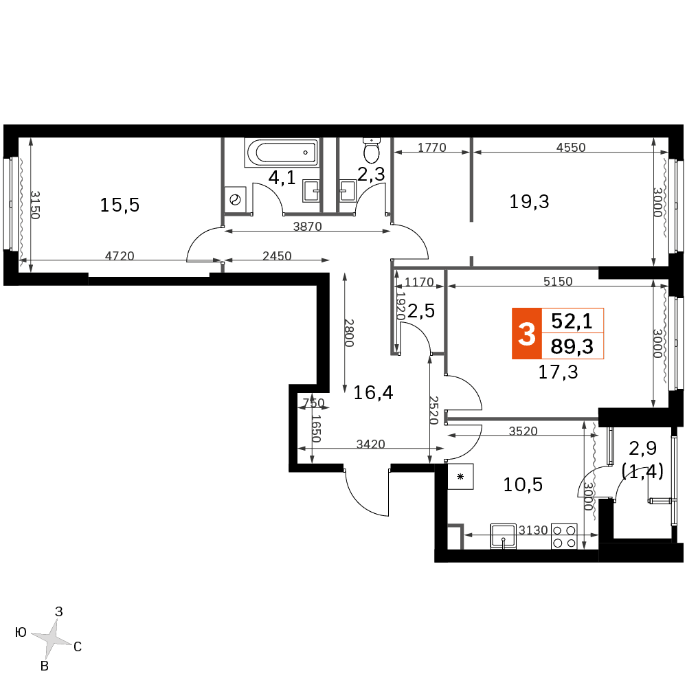 Sky Garden Москва — планировка 3