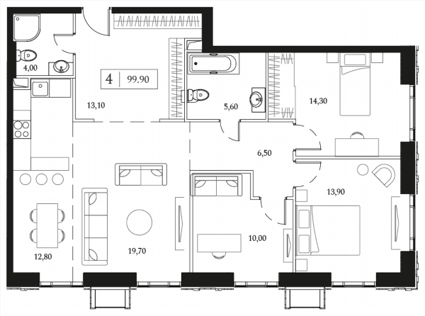 Dream Towers Москва — планировка 3
