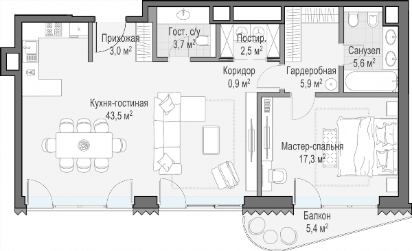 Лаврушинский Москва — планировка 2
