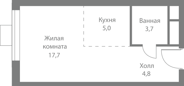 Stellar City Москва — планировка Студия