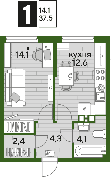 DOGMA PARK Краснодар — планировка 1