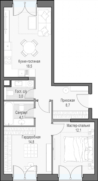 Достижение Москва — планировка 2