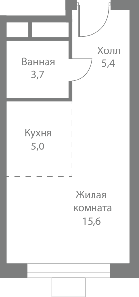 Stellar City Москва — планировка Студия
