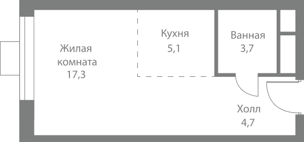 Stellar City Москва — планировка Студия