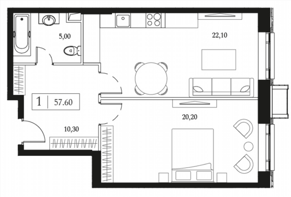 Dream Towers Москва — планировка 1
