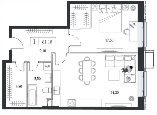 Dream Towers Москва — планировка 1