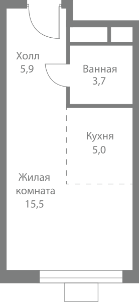 Stellar City Москва — планировка Студия
