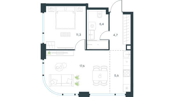 Level Мичуринский, этапы 1 и 2 Москва — планировка 2