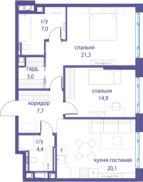 Остров, Остров.3 Москва — планировка 2
