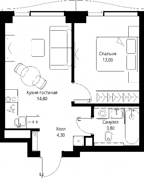 Cityzen Москва — планировка 1