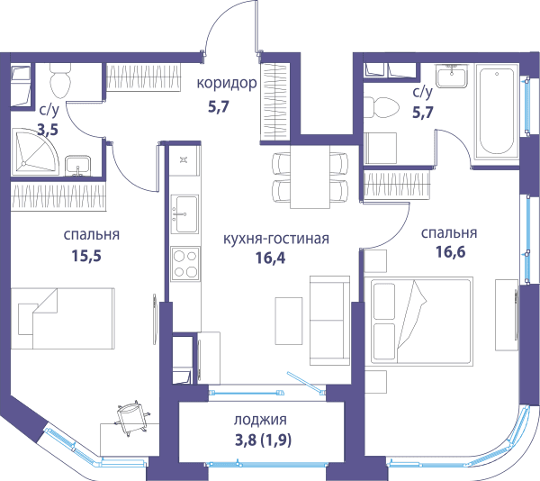 Символ, Независимость Москва — планировка 2