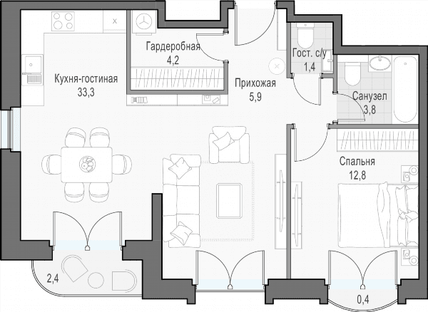 Достижение Москва — планировка 2