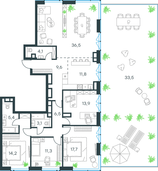 Level Причальный Москва — планировка 5