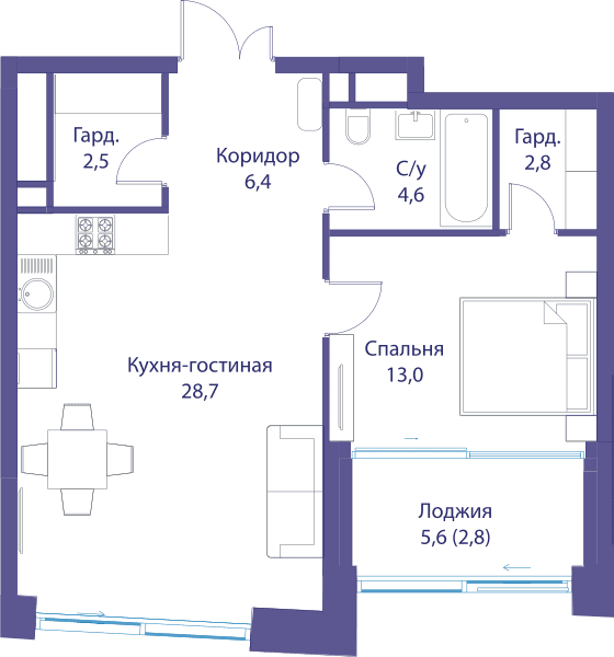 Река, Река-3 | Клубный дом Москва — планировка 1