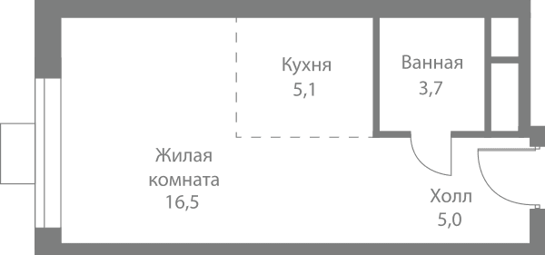 Stellar City Москва — планировка Студия