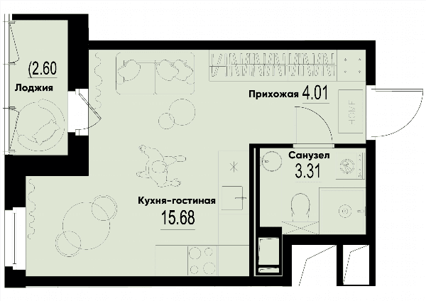 iD Murino III Санкт-Петербург — планировка Студия