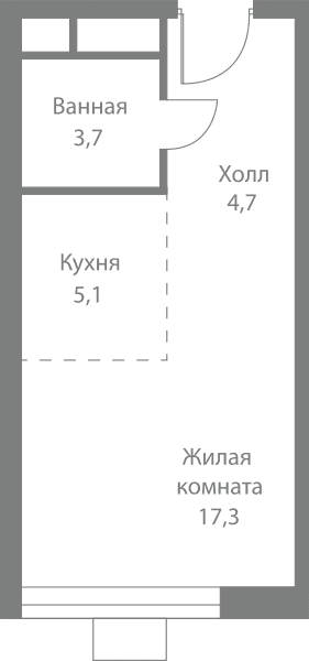 Stellar City Москва — планировка Студия