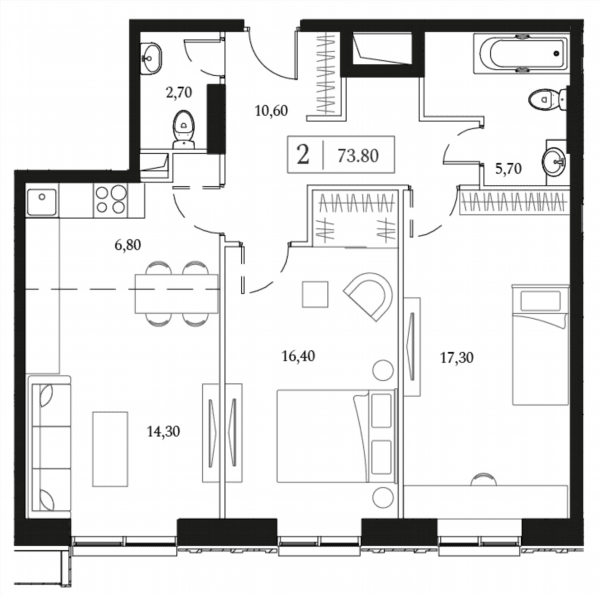 Dream Towers Москва — планировка 2