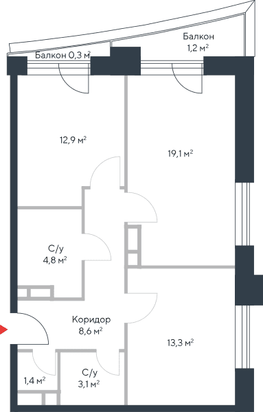 Riverpark Москва — планировка 3