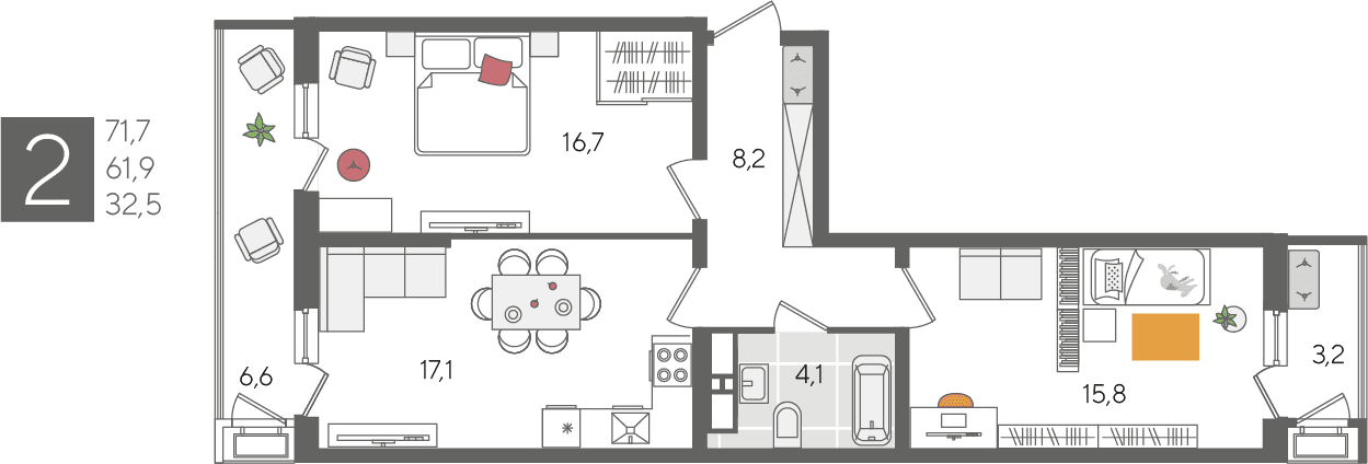 Рекорд 2 Краснодар — планировка 2