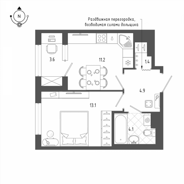 Квартал «Галактика», корпус 9.1 Санкт-Петербург — планировка 1