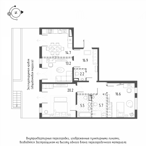 ЖК Domino Premium Санкт-Петербург — планировка 3