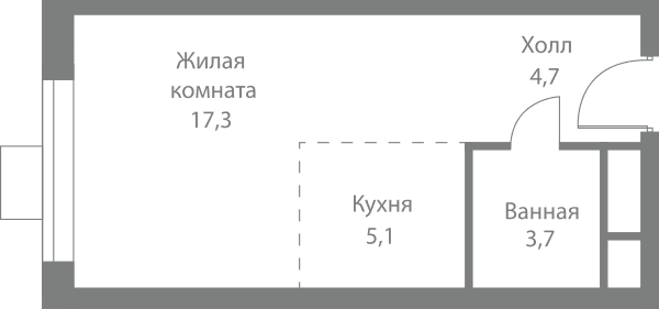 Stellar City Москва — планировка Студия