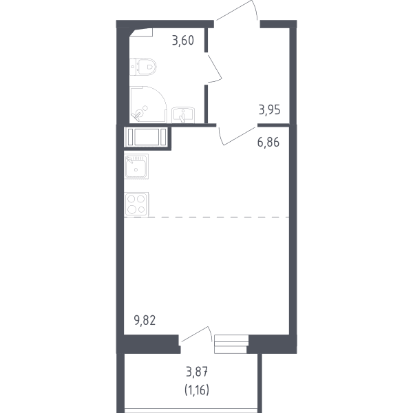 Астрид Санкт-Петербург — планировка Студия