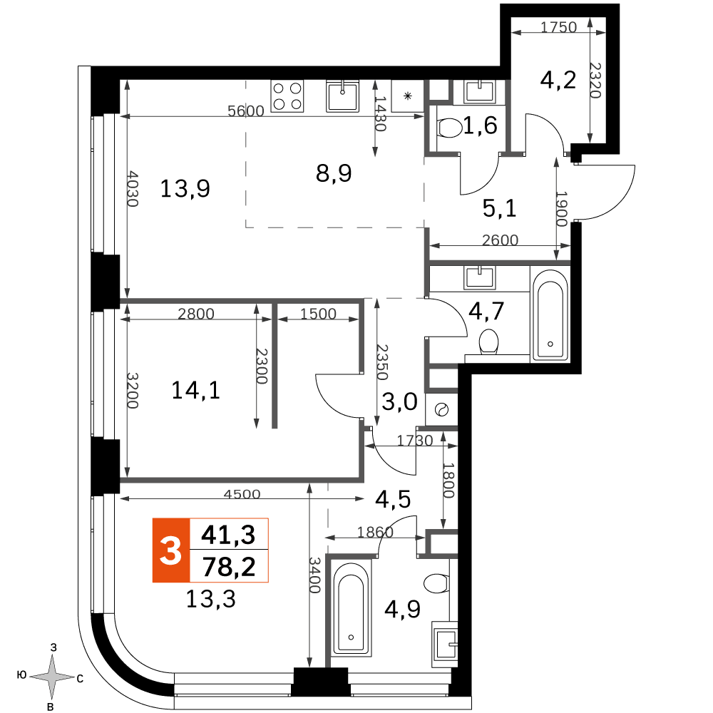 Amber City Москва — планировка 3