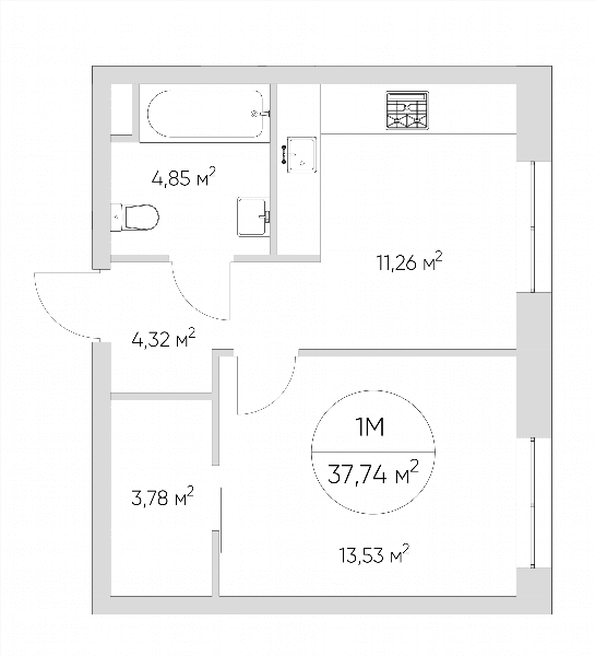 Nice loft Москва — планировка 1-комнатные апартаменты