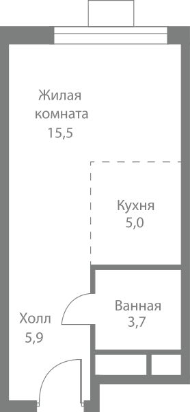 Stellar City Москва — планировка Студия