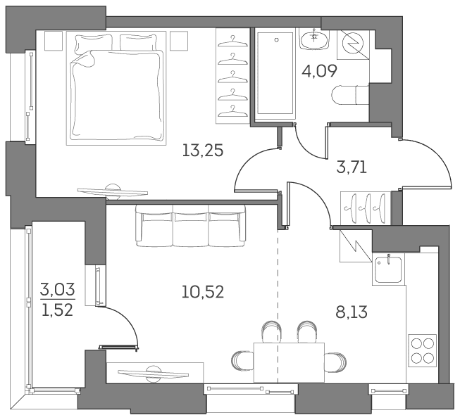Аквилон BESIDE 2.0 Москва — планировка 1