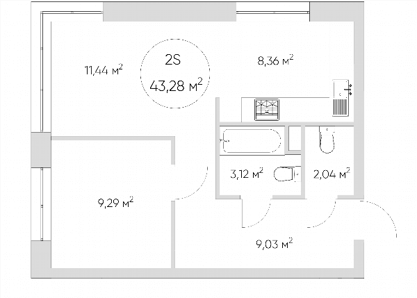 Nice loft Москва — планировка 2-комнатные апартаменты
