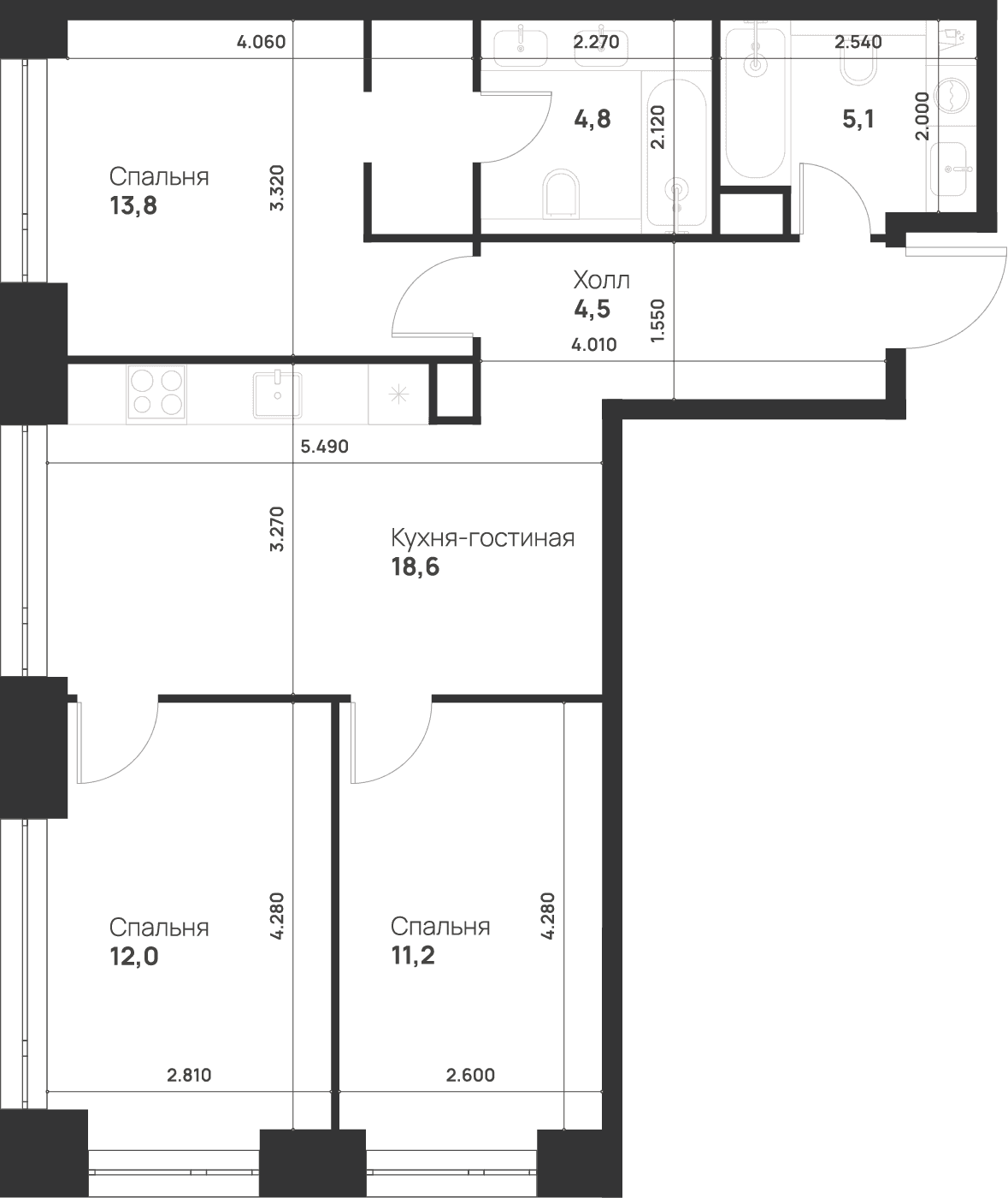 Voice Towers Москва — планировка 3