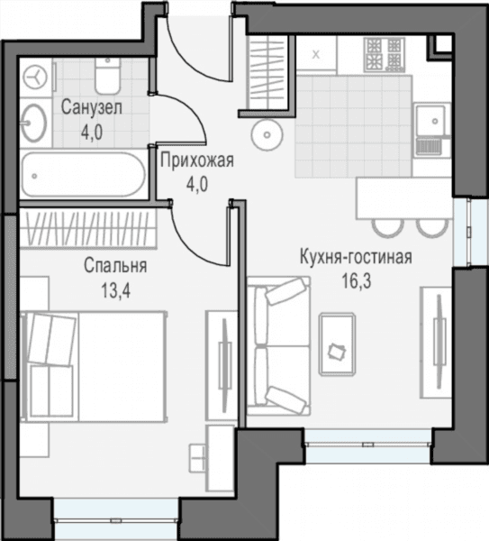 Достижение Москва — планировка 1