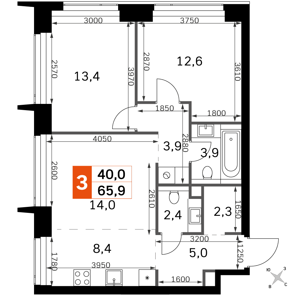 Amber City Москва — планировка 3