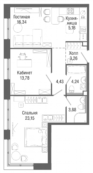 Селигер Сити Москва — планировка 2