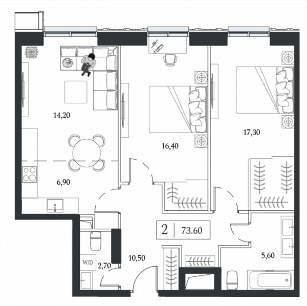 Dream Towers Москва — планировка 3