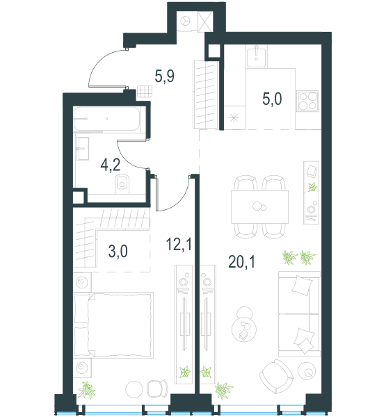 Level Мичуринский, этапы 1 и 2 Москва — планировка 2
