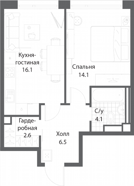 Nagatino i-Land Москва — планировка 1