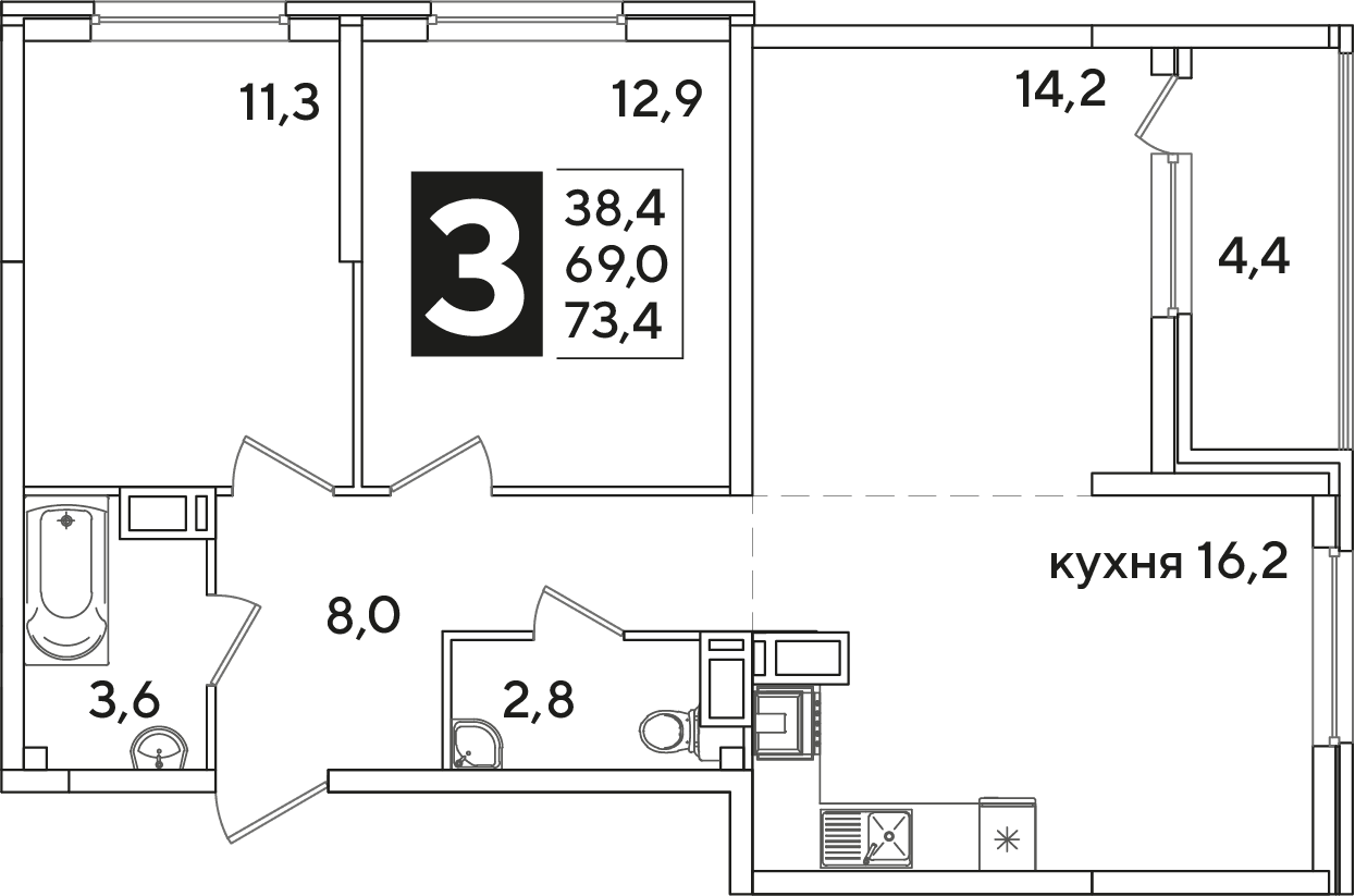 Самолёт Краснодар — планировка 3