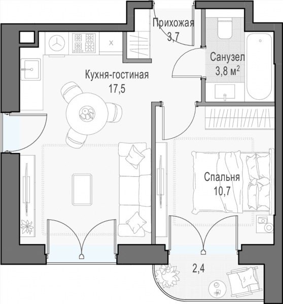 Достижение Москва — планировка 1