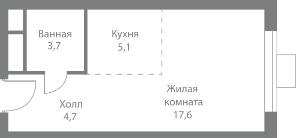Stellar City Москва — планировка Студия
