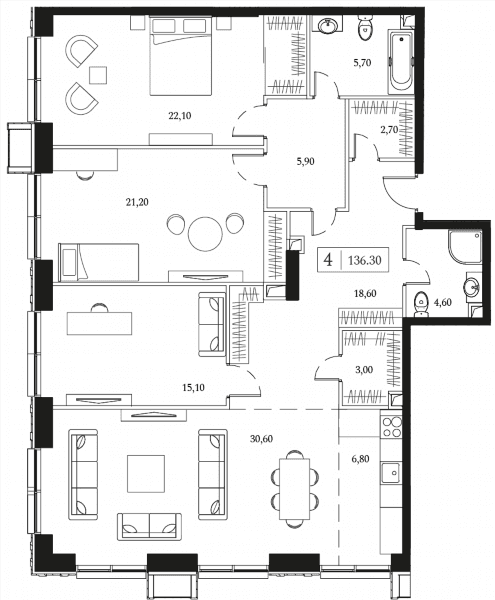 Dream Towers Москва — планировка 4