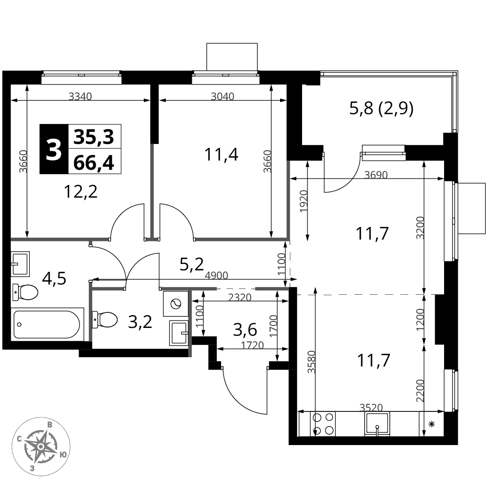 1-й Измайловский Москва — планировка 3