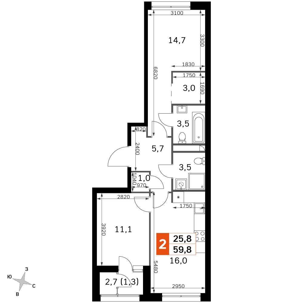 Sky Garden Москва — планировка 2