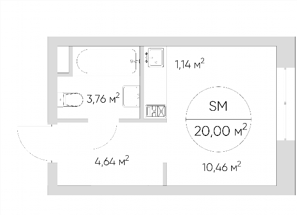 Nice loft Москва — планировка Студия
