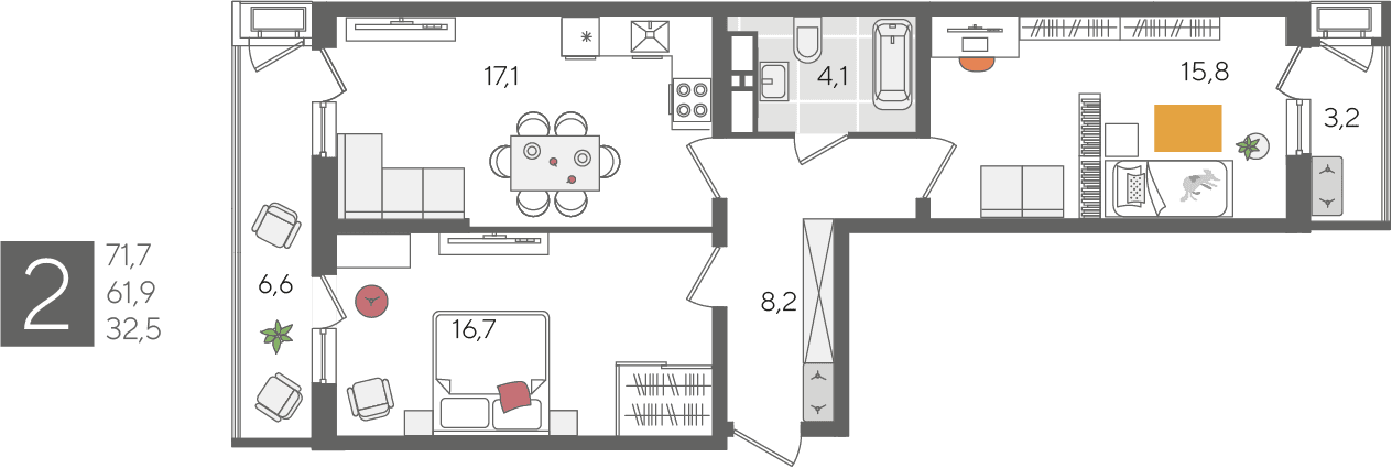 Рекорд 2 Краснодар — планировка 2